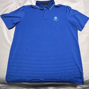 Greyson Trump National Golf Tennis Polo Purple Blue Striped Monogrammed Mens XL